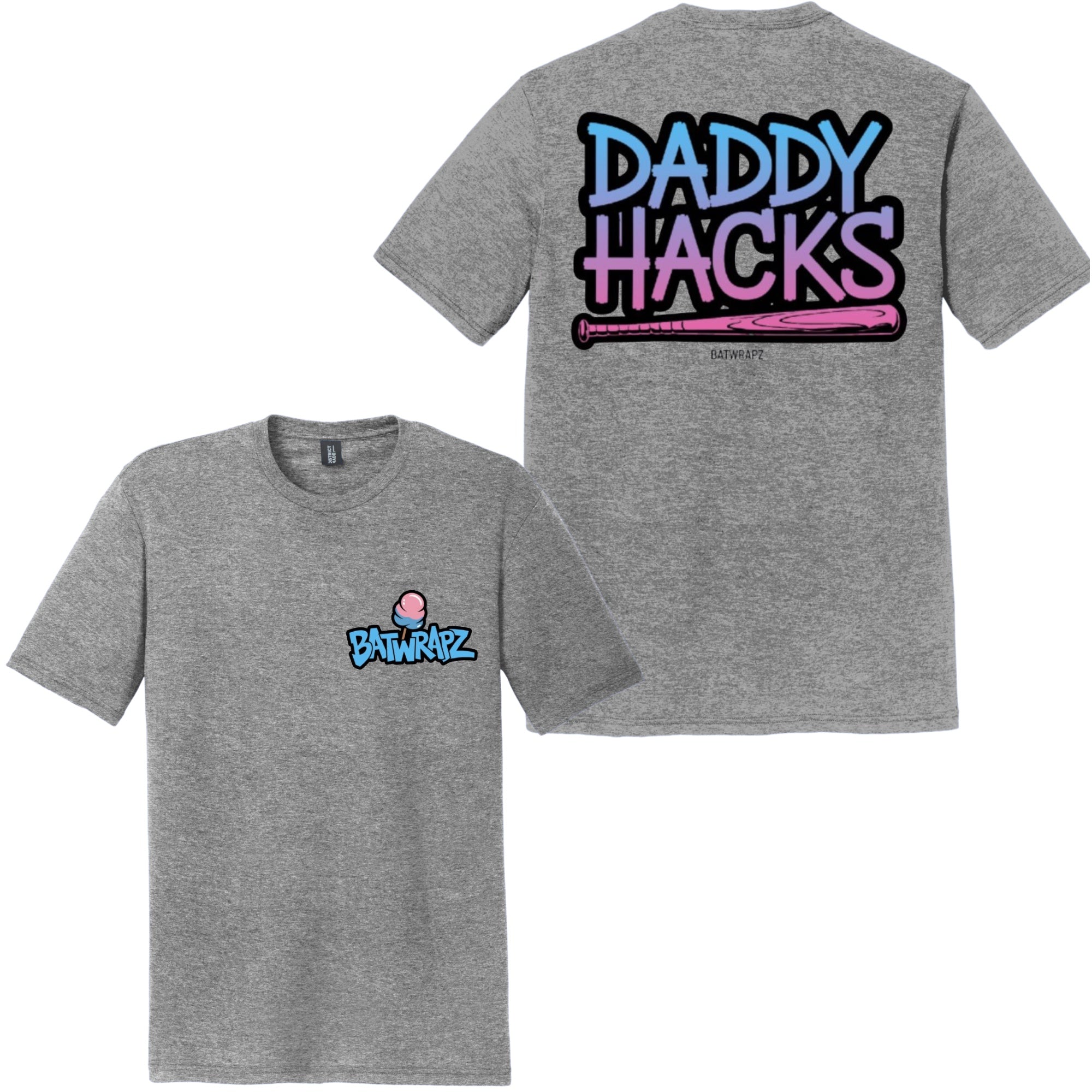 BatWrapz "Daddy Hacks" Adult Tee - Gray Hoodie, Sweatshirt | CoreVibeTees.com (Image 1)