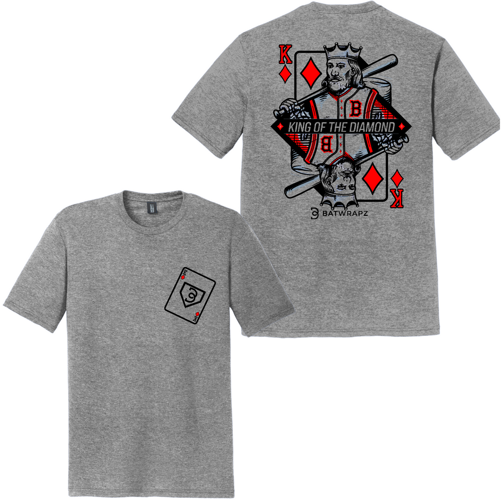 BatWrapz "King of the Diamond" Youth Tee - Heather Gray Hoodie, Sweatshirt | CoreVibeTees.com (Image 1)