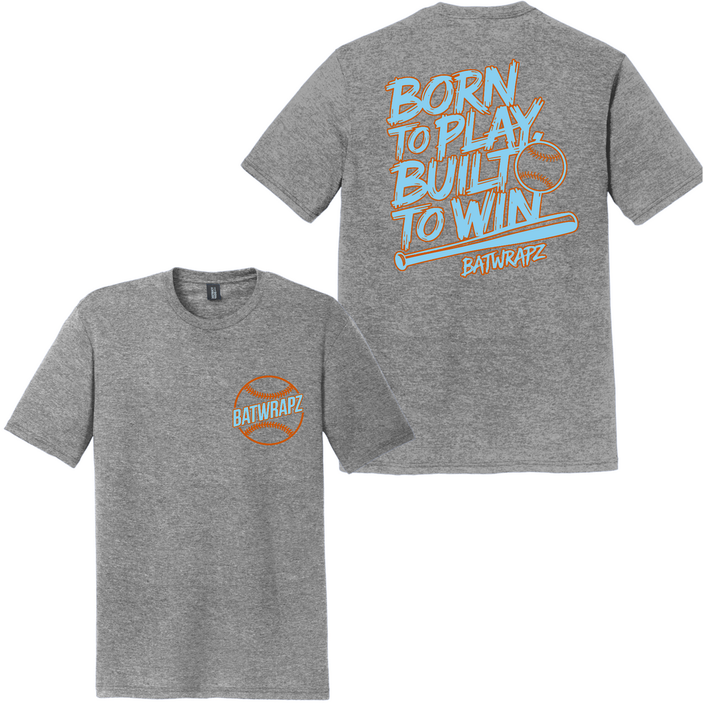 BatWrapz "Born to Play" Youth Tee - Heather Gray Hoodie, Sweatshirt | CoreVibeTees.com (Image 1)