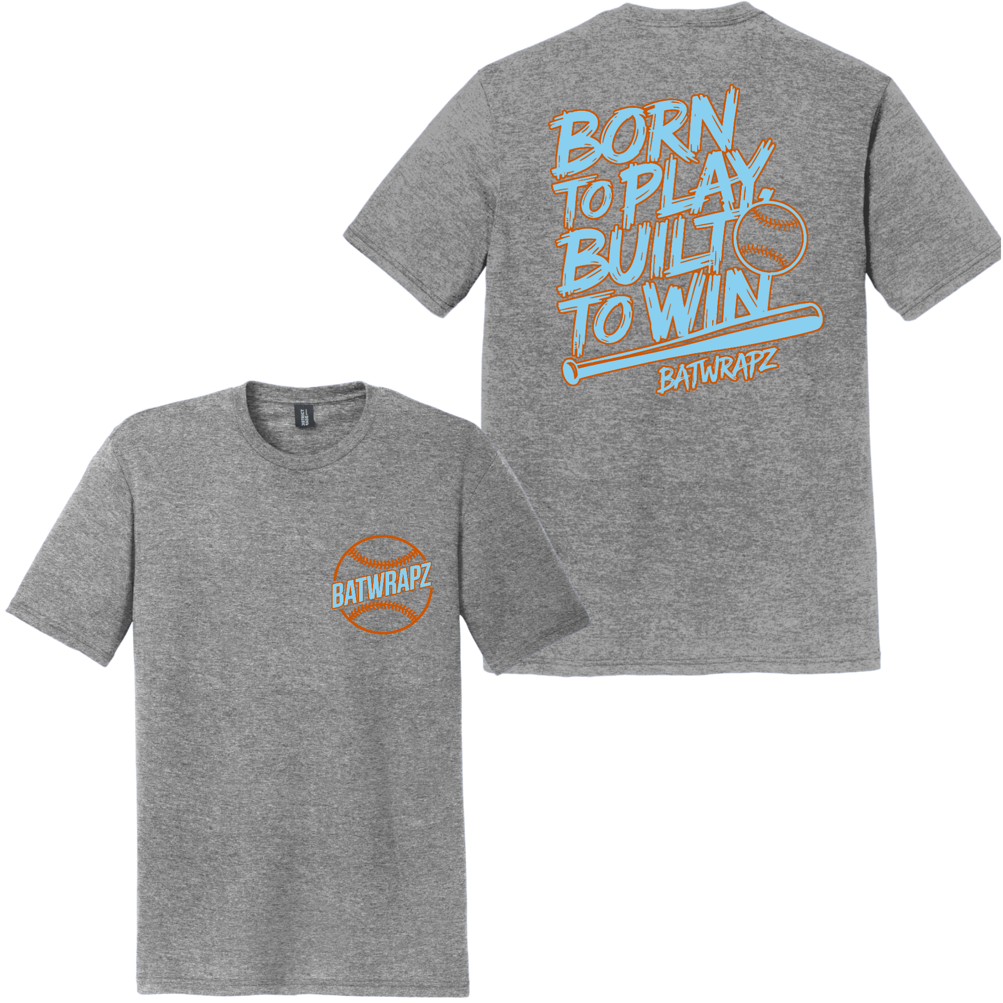 BatWrapz "Born to Play" Youth Tee - Heather Gray Hoodie, Sweatshirt | CoreVibeTees.com (Image 1)