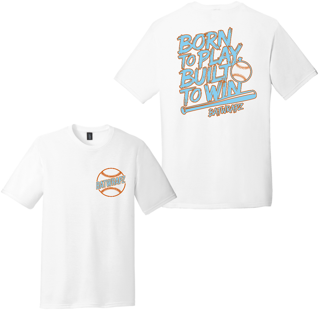 BatWrapz "Born to Play" Youth Tee - White Hoodie, Sweatshirt | CoreVibeTees.com (Image 1)