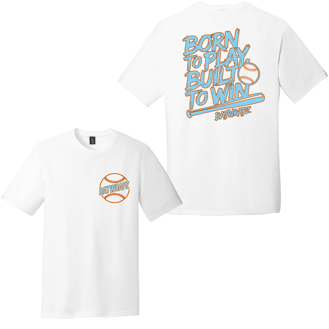 BatWrapz "Born to Play" Youth Tee - White Hoodie, Sweatshirt | CoreVibeTees.com (Image 1)