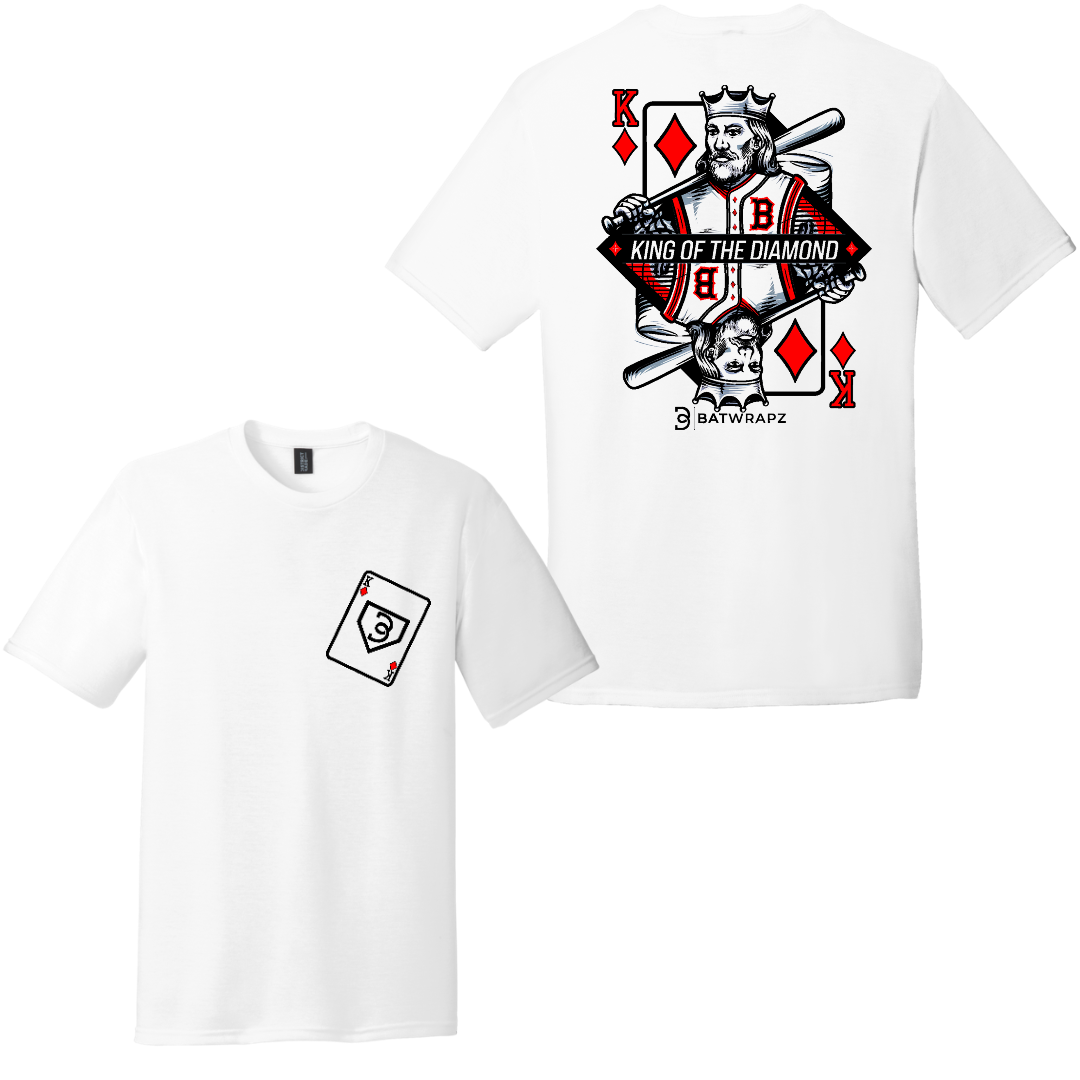 BatWrapz "King of the Diamond" Youth Tee - White Hoodie, Sweatshirt | CoreVibeTees.com (Image 1)