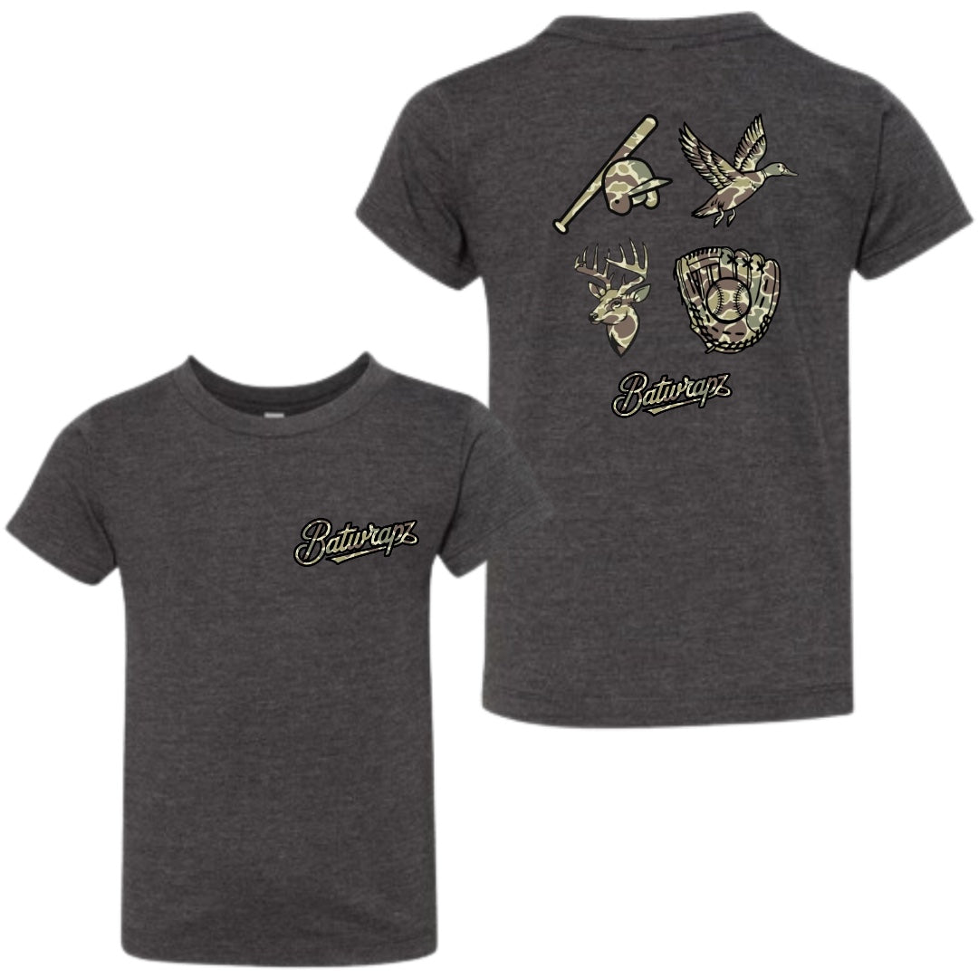 BatWrapz "Outdoorsman Camo" Toddler T-Shirt - Gray Hoodie, Sweatshirt | CoreVibeTees.com