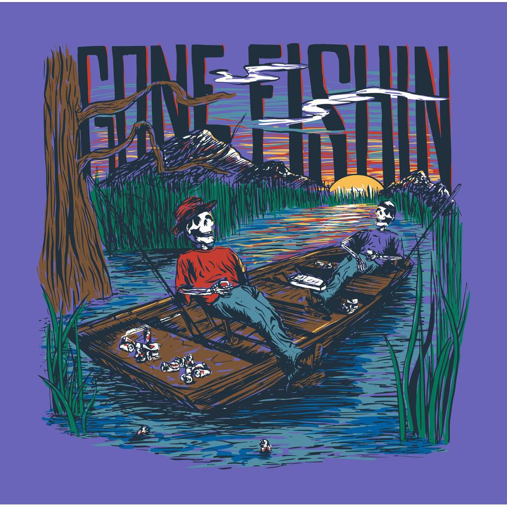 Gone Fishin' Pocket Tee Hoodie, Sweatshirt | CoreVibeTees.com (Image 2)