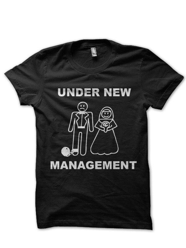 Under New Management Just Married Black T-Shirt Hoodie, Sweatshirt | CoreVibeTees.com