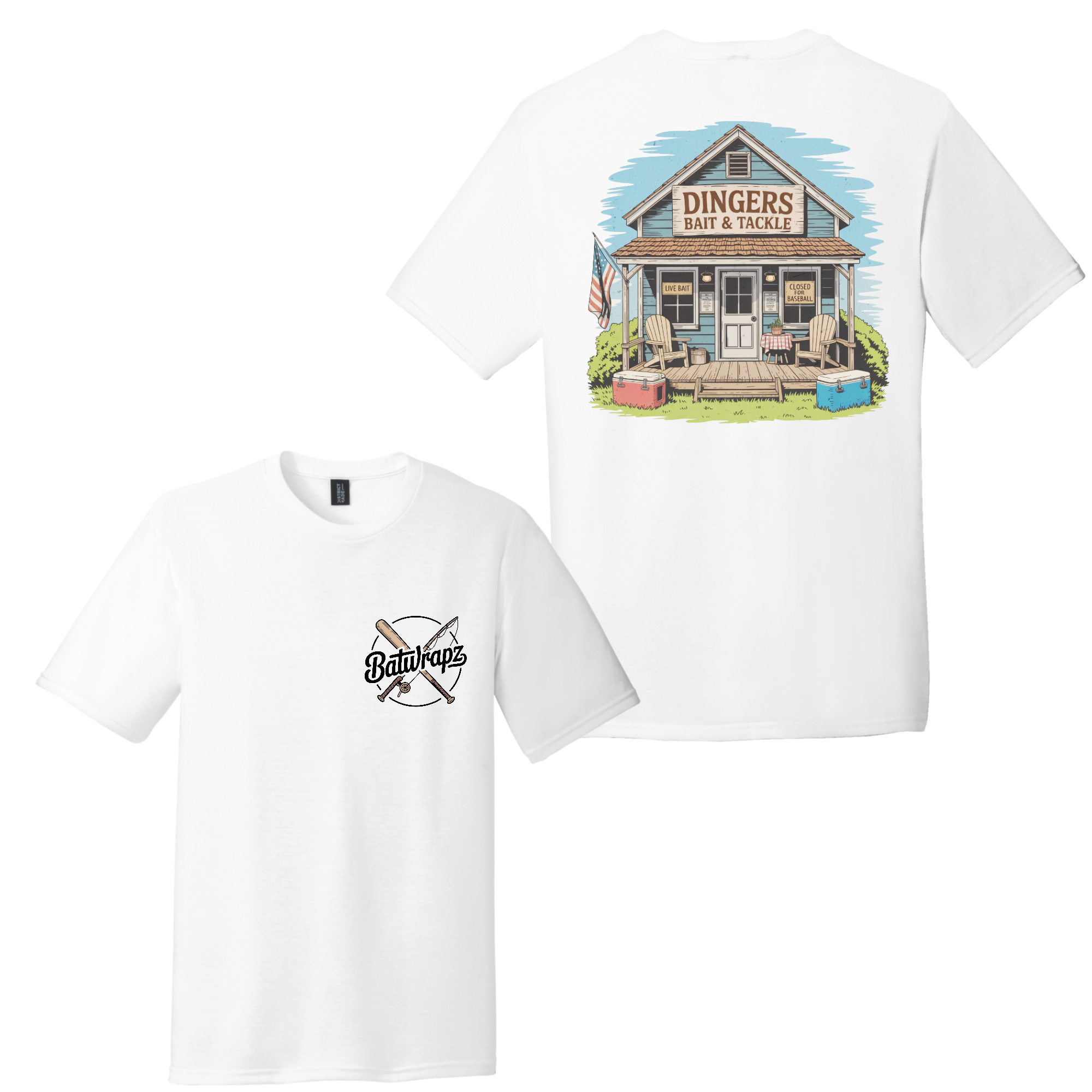 BatWrapz Baseball Gone Fishing Youth T-Shirt - White Hoodie, Sweatshirt | CoreVibeTees.com (Image 1)