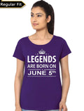 Legends Are Born On June 5th Purple Girlâ€™s T-Shirt Hoodie, Sweatshirt | CoreVibeTees.com