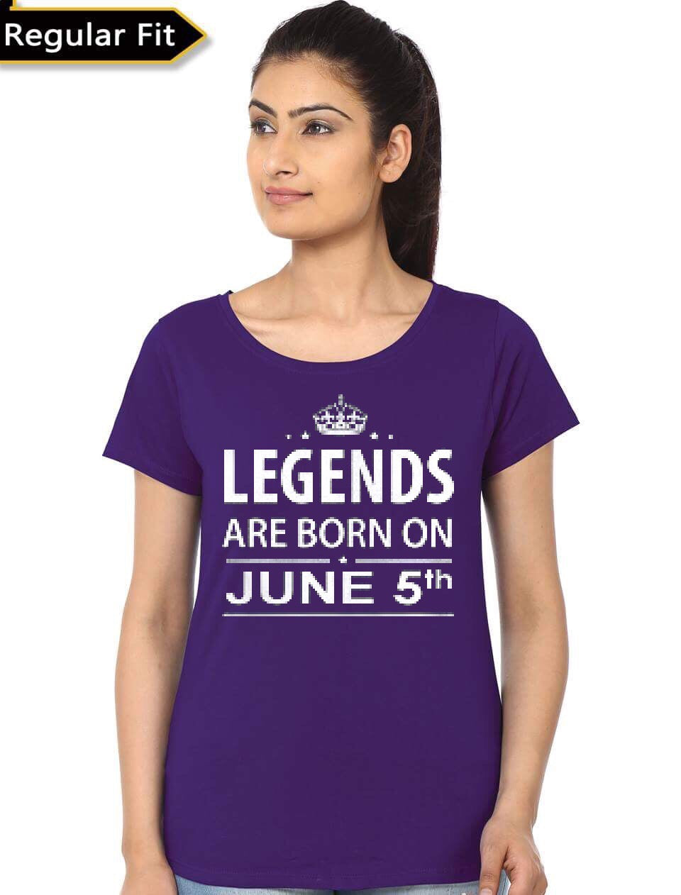 Legends Are Born On June 5th Purple Girlâ€™s T-Shirt Hoodie, Sweatshirt | CoreVibeTees.com