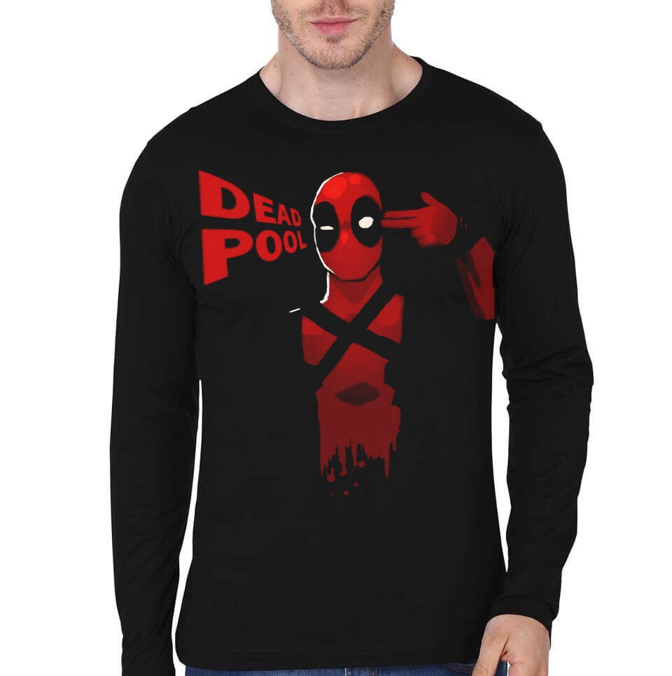 Deadpool Black Full Sleeve T-Shirt Style001 Hoodie, Sweatshirt | CoreVibeTees.com