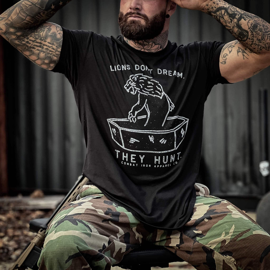 Lions Don't Dream. They Hunt. Men's T-Shirt Hoodie, Sweatshirt | CoreVibeTees.com (Image 4)