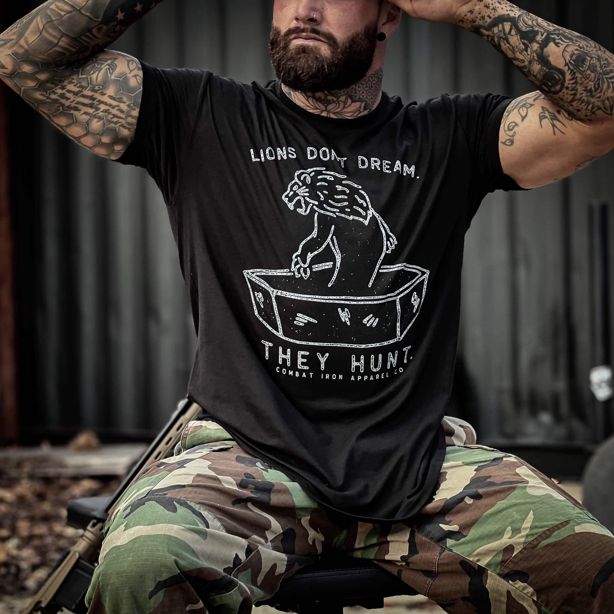 Lions Don't Dream. They Hunt. Men's T-Shirt Hoodie, Sweatshirt | CoreVibeTees.com (Image 4)