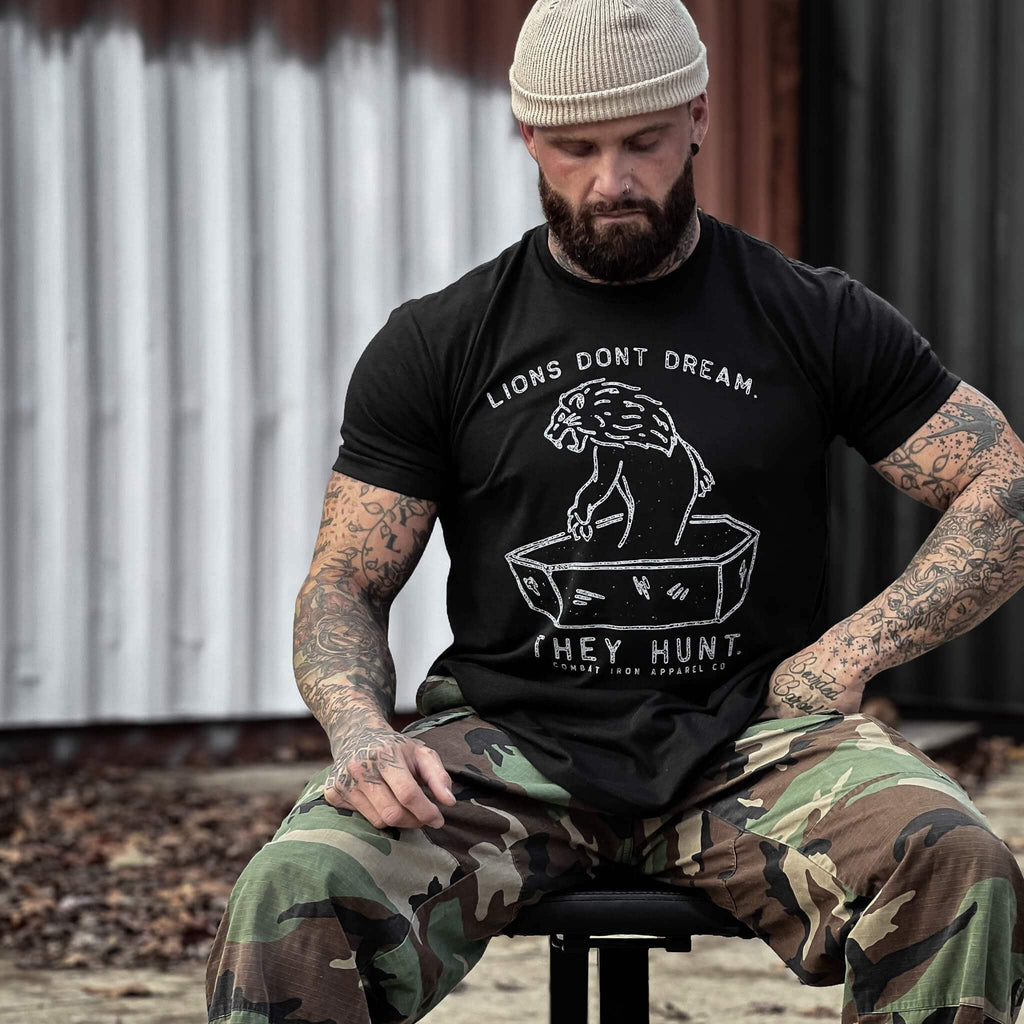 Lions Don't Dream. They Hunt. Men's T-Shirt Hoodie, Sweatshirt | CoreVibeTees.com (Image 5)