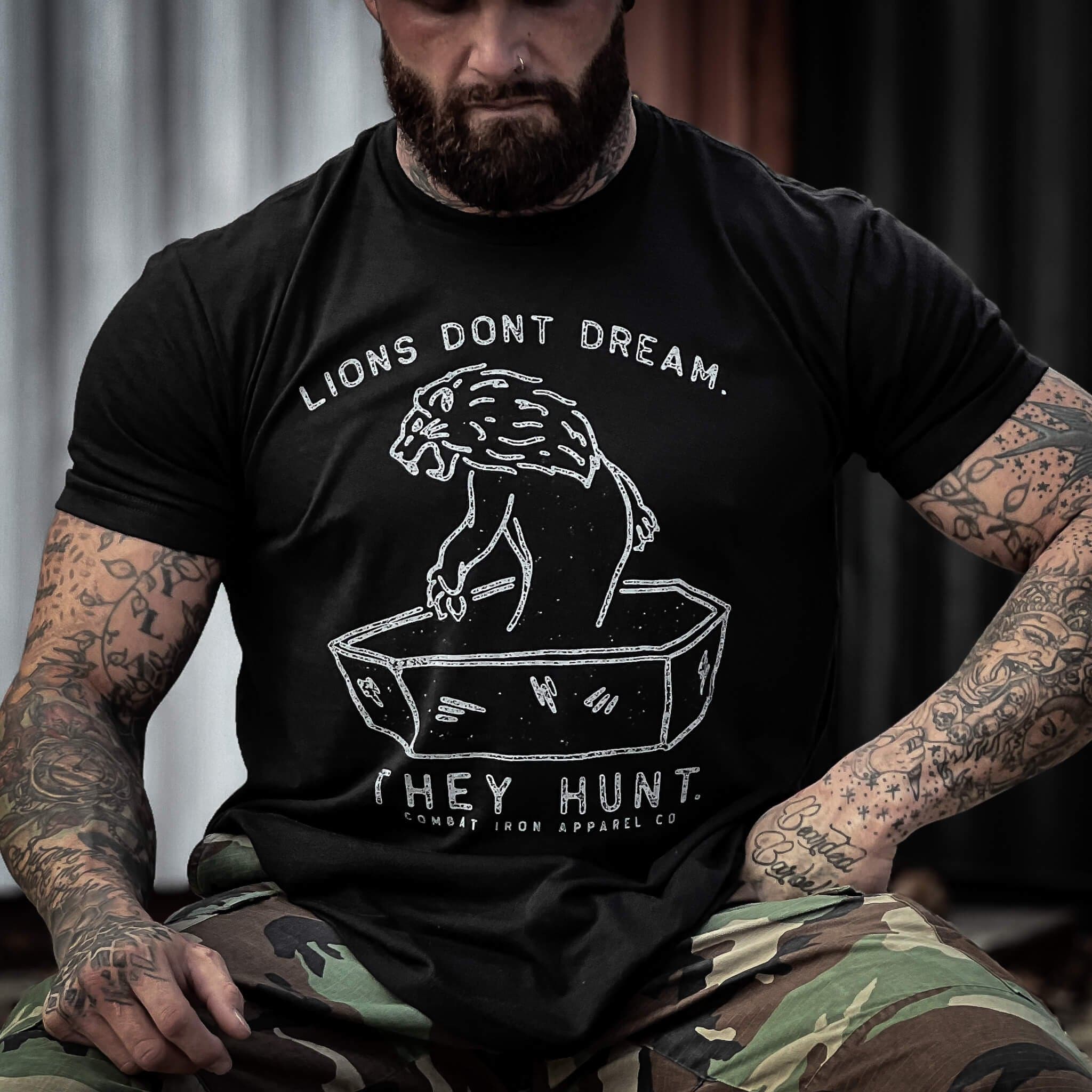 Lions Don't Dream. They Hunt. Men's T-Shirt Hoodie, Sweatshirt | CoreVibeTees.com (Image 2)