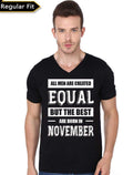 Legends Are Born In November V-Neck Black T-Shirt Hoodie, Sweatshirt | CoreVibeTees.com