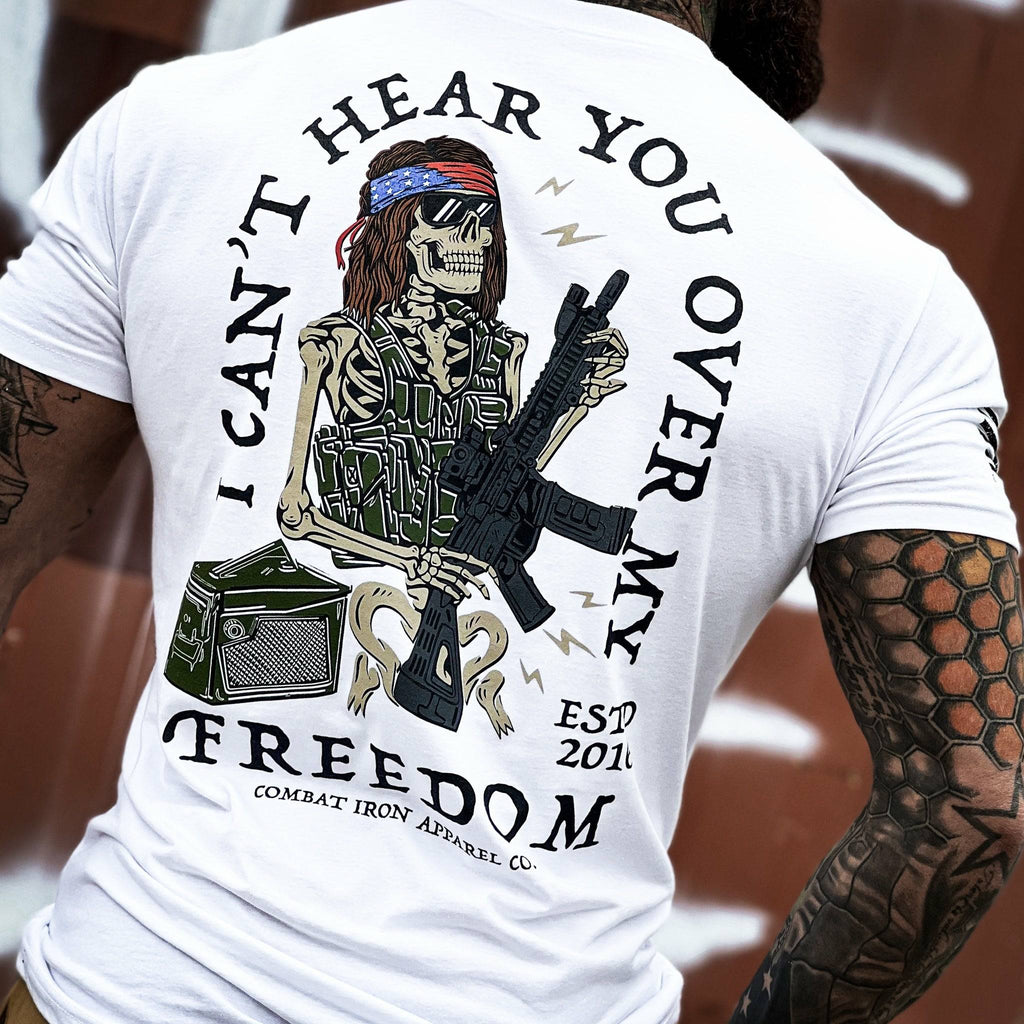 I Can't Hear You Over My Freedom AR Guitar Men's T-Shirt Hoodie, Sweatshirt | CoreVibeTees.com (Image 3)