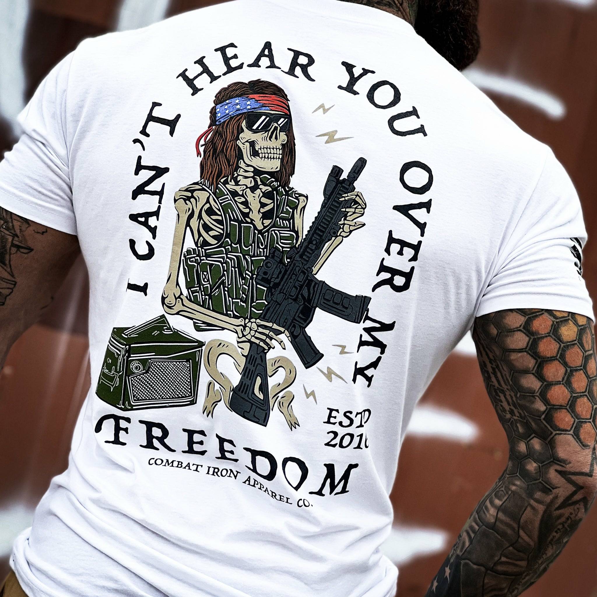 I Can't Hear You Over My Freedom AR Guitar Men's T-Shirt Hoodie, Sweatshirt | CoreVibeTees.com (Image 3)