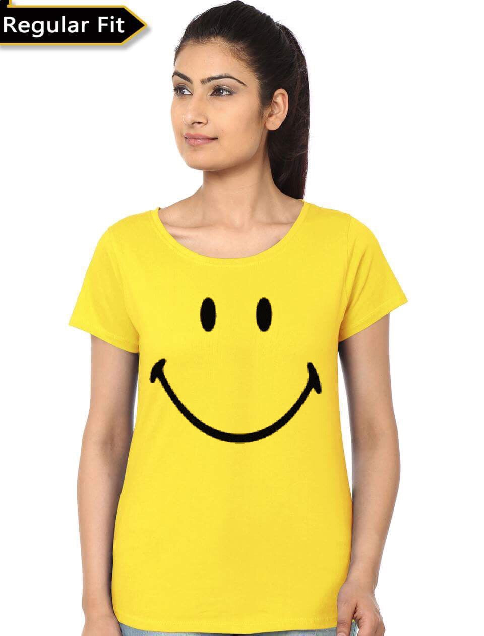 Smiley Yellow Girlâ€™s T-Shirt Hoodie, Sweatshirt | CoreVibeTees.com