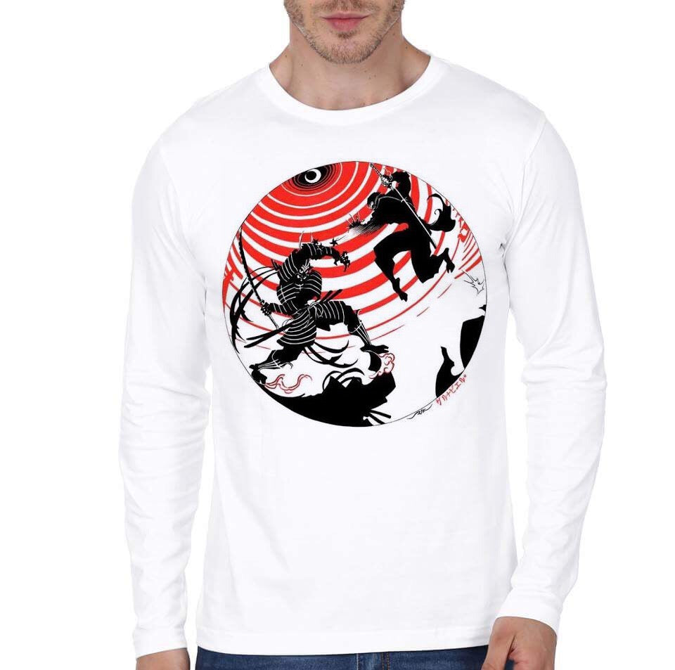 Ninja Full Sleeve White T-Shirt Hoodie, Sweatshirt | CoreVibeTees.com
