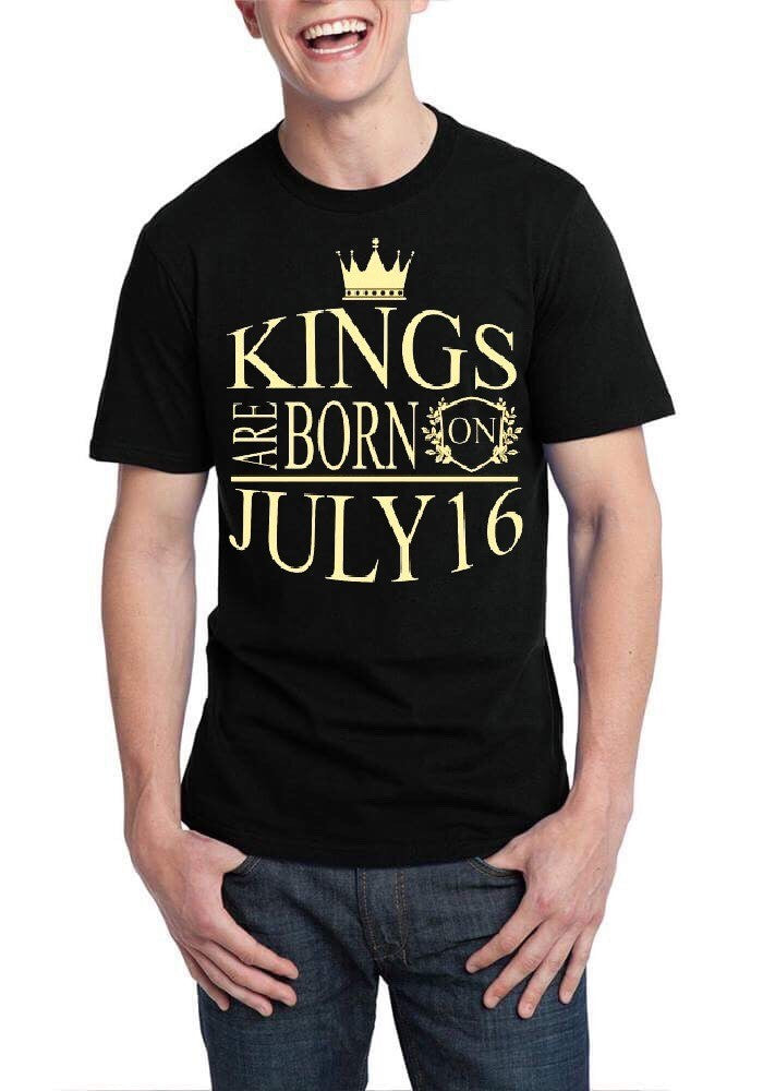 Kings Are Born On July 16 Black T-Shirt Hoodie, Sweatshirt | CoreVibeTees.com
