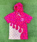 BatWrapz Baseball Ice Cream Short Sleeve Training Hoodie Youth - Pink T-Shirts, Sweatshirt | CoreVibeTees.com (Image 1)