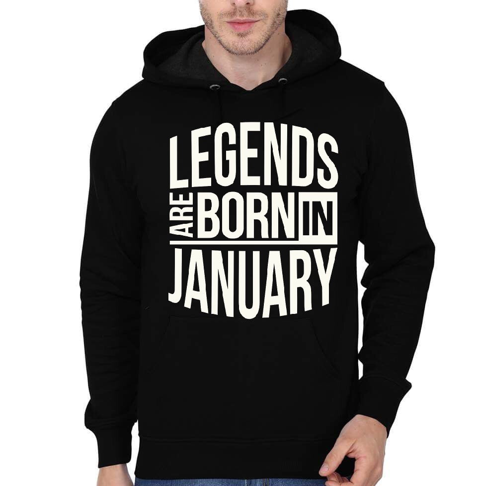 Legends Are Born In January Black Hoodie T-Shirts, Sweatshirt | CoreVibeTees.com