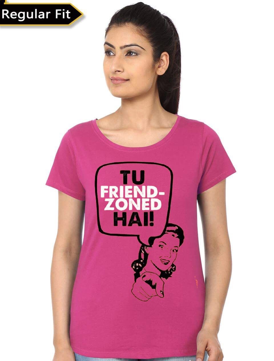Tu Friendzoned Hai Pink Womenâ€™s T-Shirt Hoodie, Sweatshirt | CoreVibeTees.com