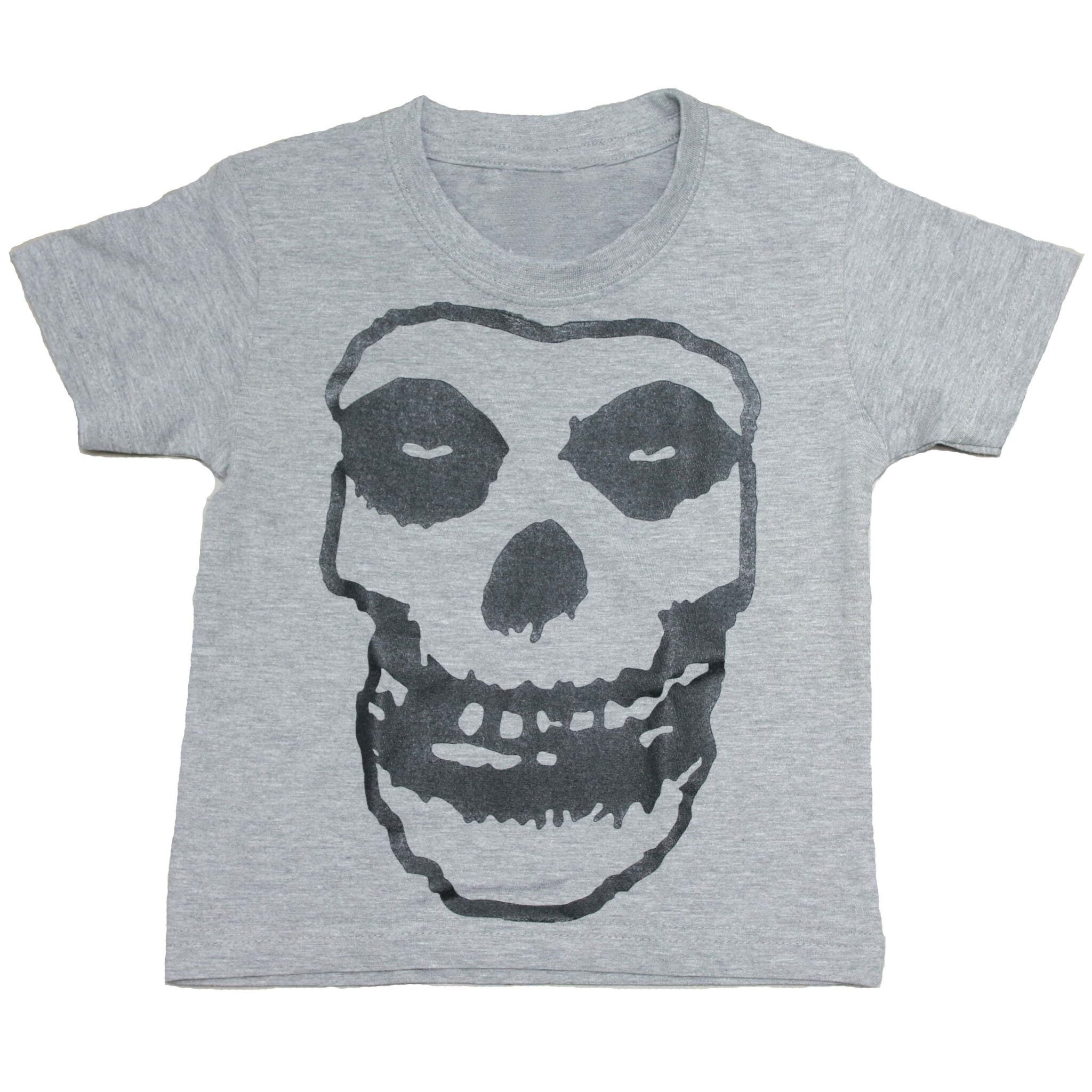 Misfits Fiend Skull Kids Charcoal T-Shirt Hoodie, Sweatshirt | CoreVibeTees.com (Image 1)