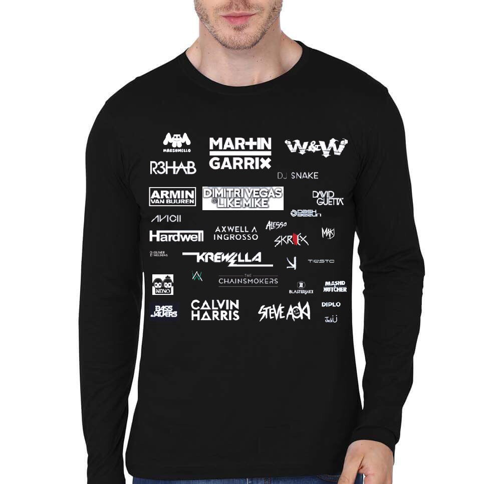 All DJ Full Sleeve Black T-Shirt Hoodie, Sweatshirt | CoreVibeTees.com