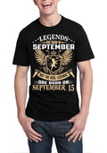 The Real Legends Are Born On September 15 Black T-Shirt Hoodie, Sweatshirt | CoreVibeTees.com