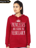 Princesses Are Born In February Red Girlâ€™s Hoodie T-Shirts, Sweatshirt | CoreVibeTees.com