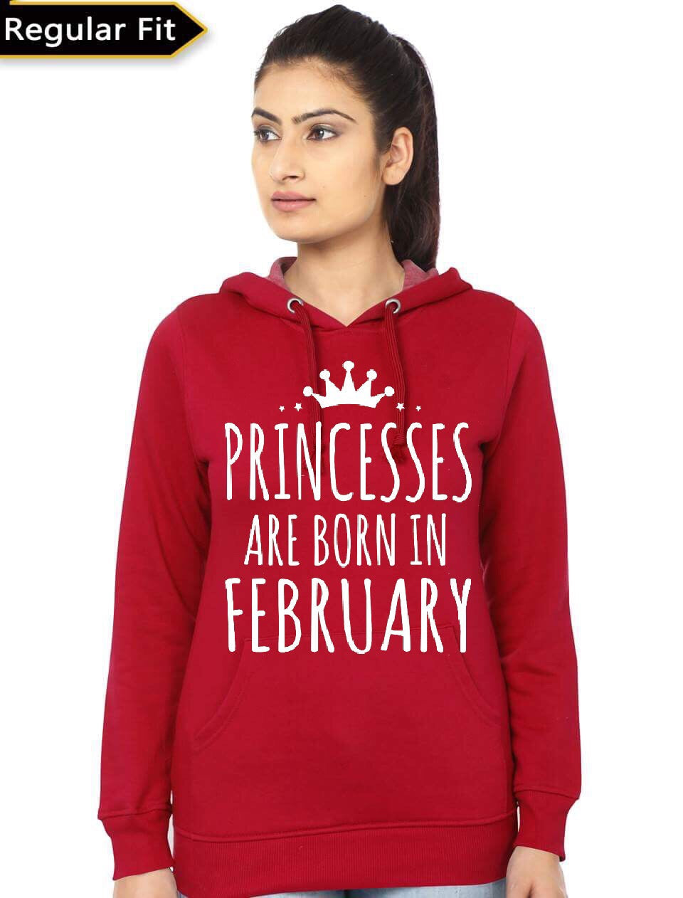 Princesses Are Born In February Red Girlâ€™s Hoodie T-Shirts, Sweatshirt | CoreVibeTees.com