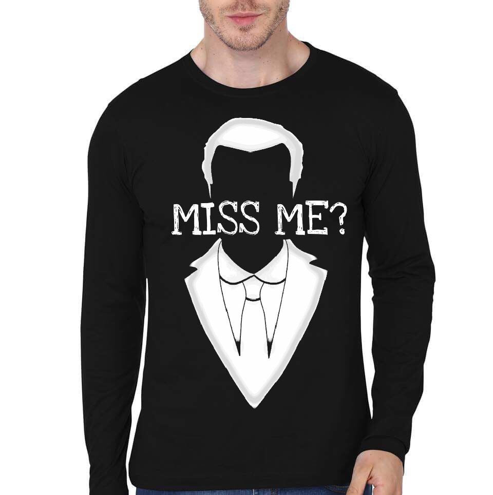 Miss Me ? Black Full Sleeve T-Shirt Hoodie, Sweatshirt | CoreVibeTees.com