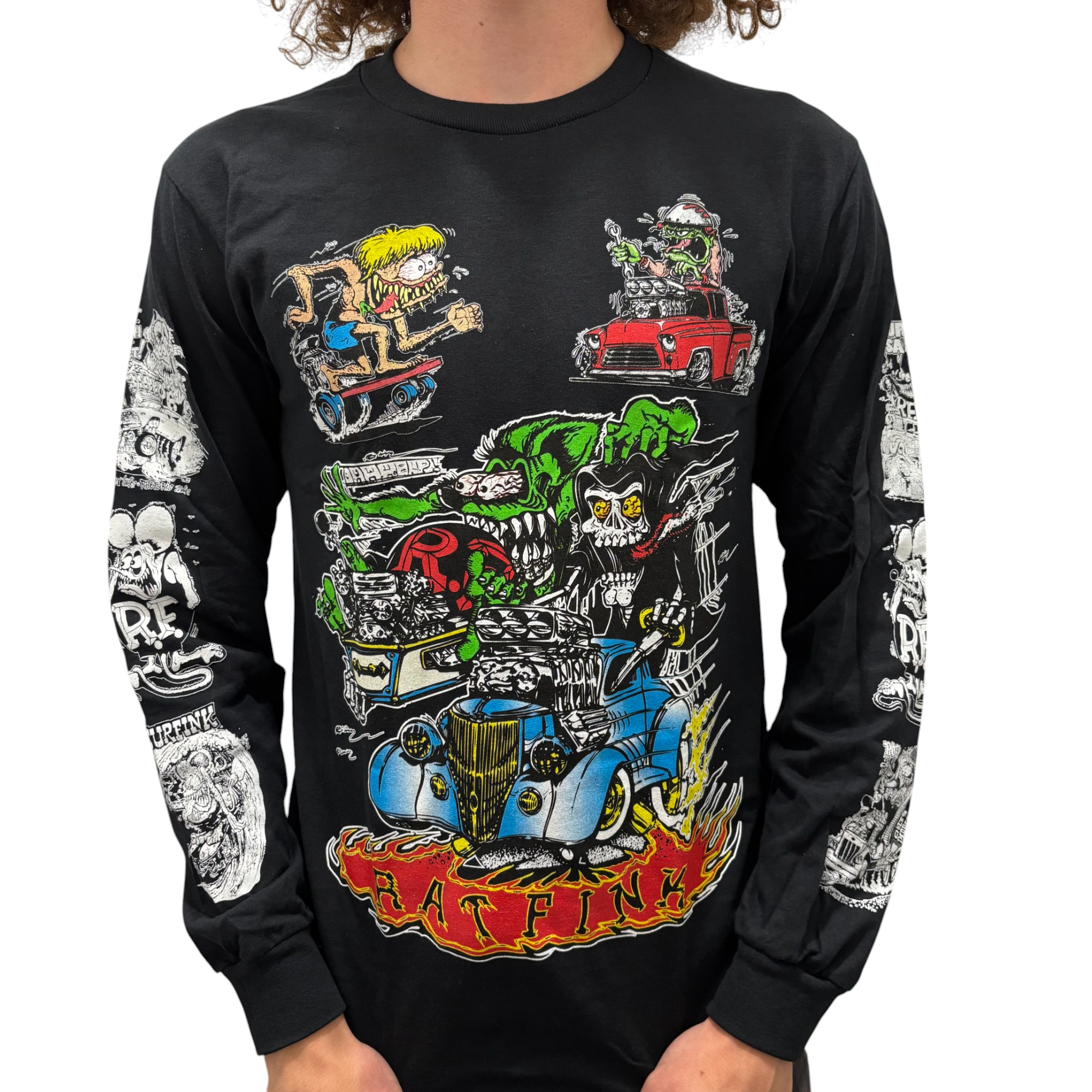 Rat Fink Collage Long Sleeve Shirt Hoodie, Sweatshirt | CoreVibeTees.com (Image 3)