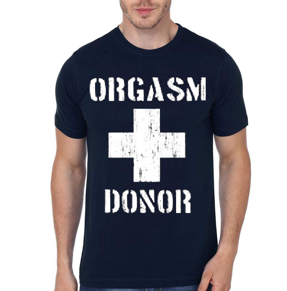 Orgasm Donor Navy Blue T-Shirt Hoodie, Sweatshirt | CoreVibeTees.com