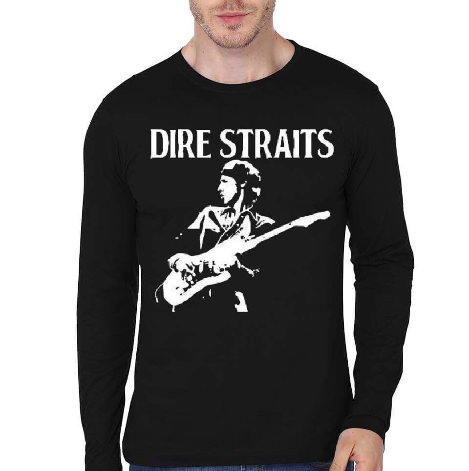 Dire Straits Full Sleeve Black T-Shirt Hoodie, Sweatshirt | CoreVibeTees.com