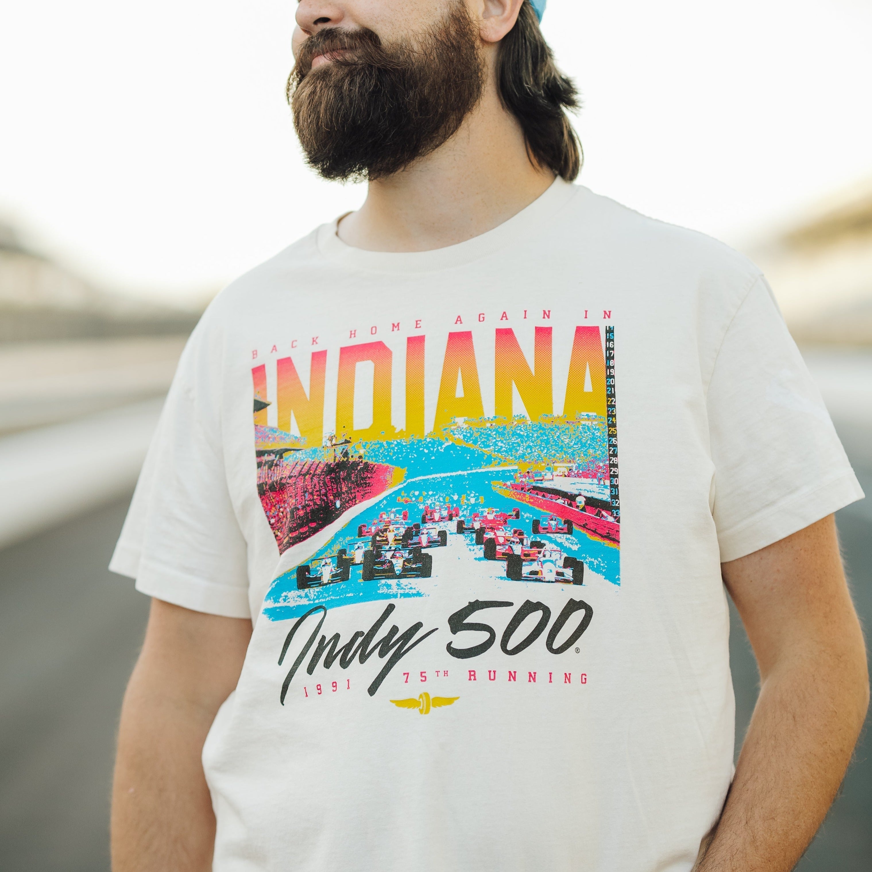 1991 Indy 500 "Back Home Again" Vintage Heavyweight Tee Style001 Hoodie, Sweatshirt | CoreVibeTees.com (Image 2)