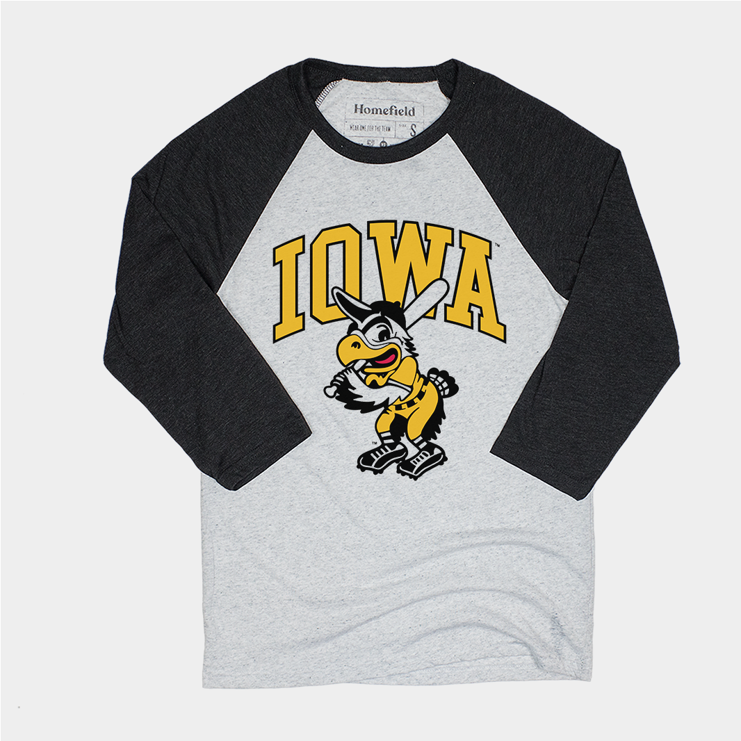 Iowa Herky the Hawk Baseball Tee Style001 Hoodie, Sweatshirt | CoreVibeTees.com (Image 1)