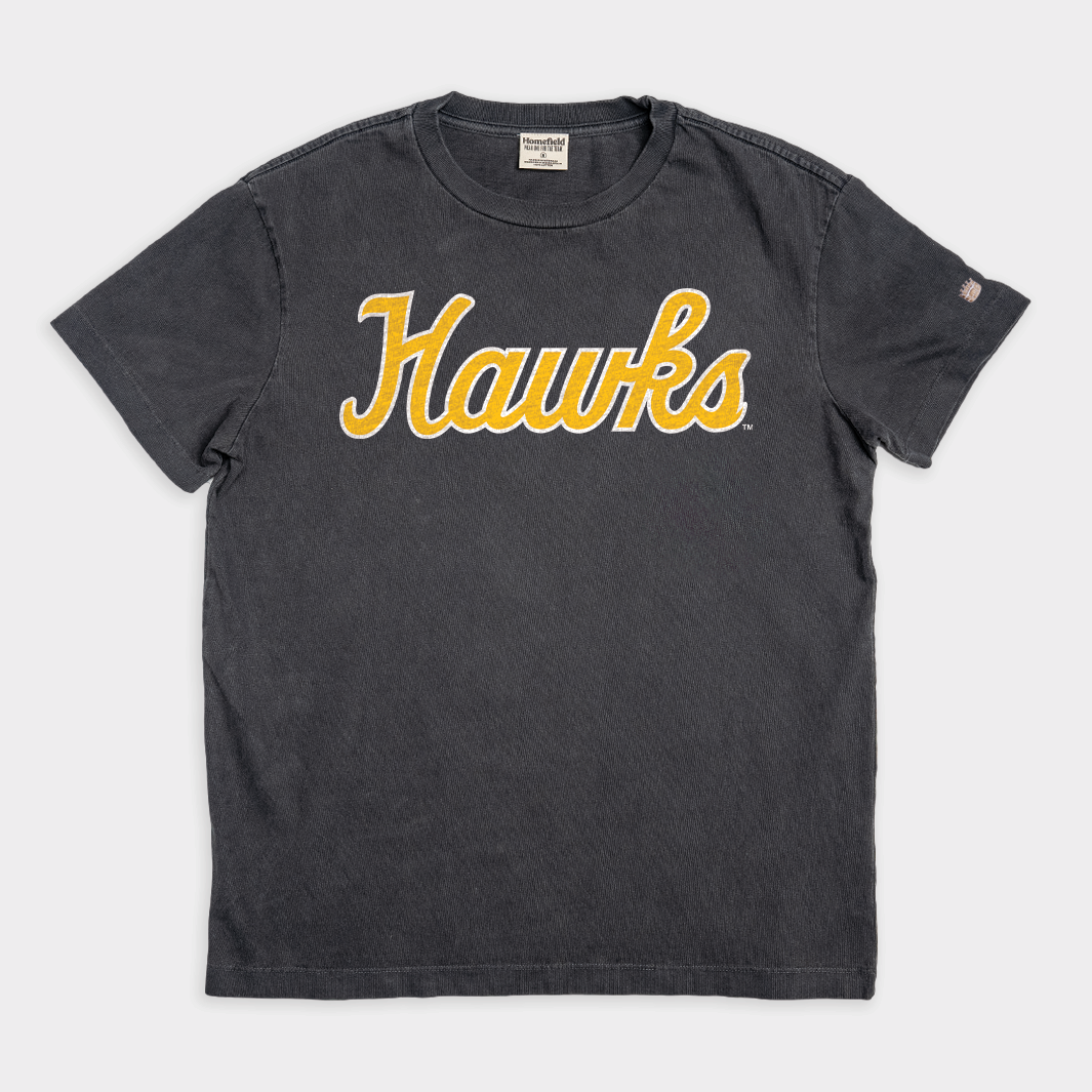 Iowa Hawkeyes "Hawks" Script Vintage Heavyweight Tee Style001 Hoodie, Sweatshirt | CoreVibeTees.com (Image 1)