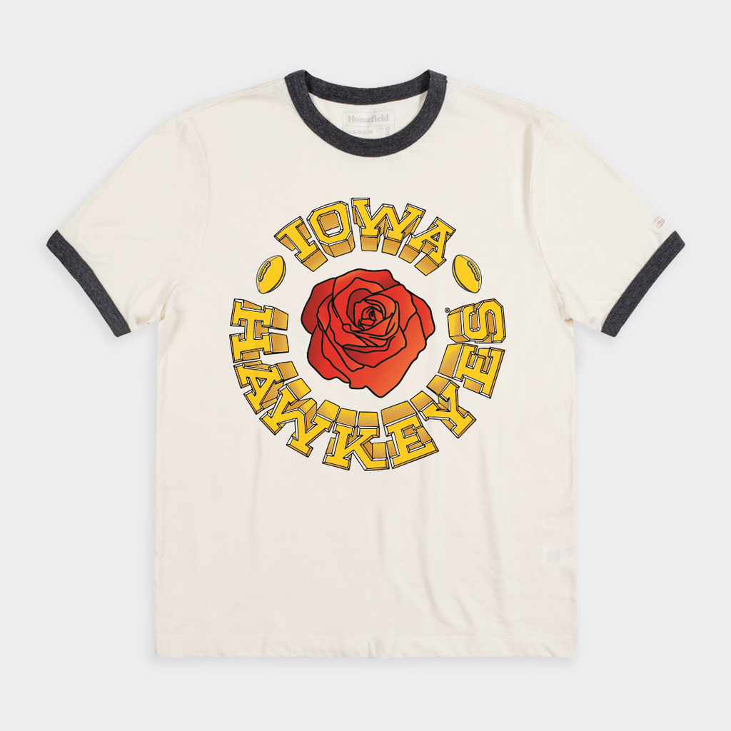 Iowa Hawkeyes Vintage Roses Ringer Tee Style001 Hoodie, Sweatshirt | CoreVibeTees.com