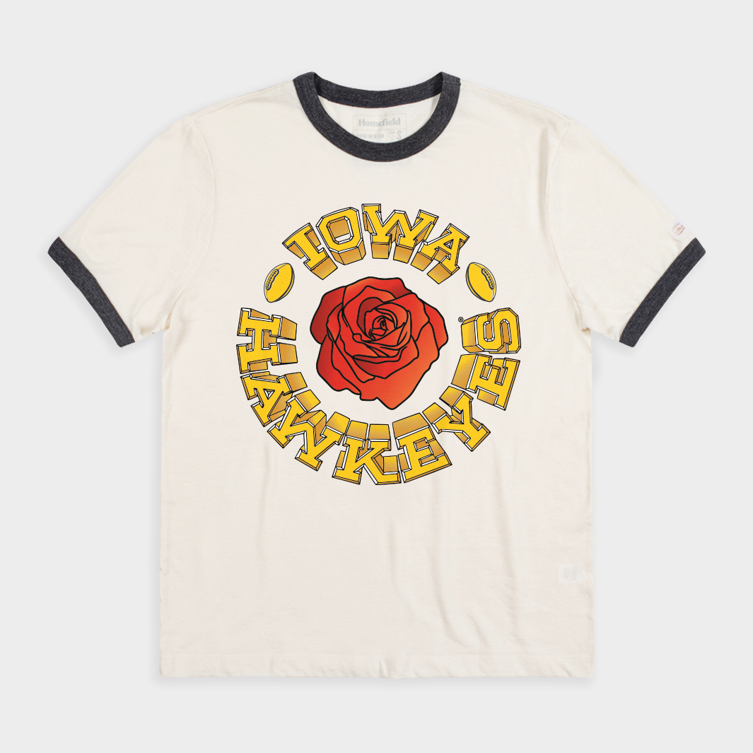Iowa Hawkeyes Vintage Roses Ringer Tee Style001 Hoodie, Sweatshirt | CoreVibeTees.com