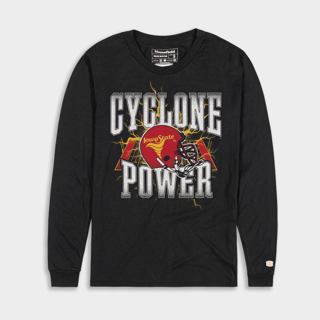 Iowa State Football "Cyclone Power" Helmet Long Sleeve Tee Style001 Hoodie, Sweatshirt | CoreVibeTees.com