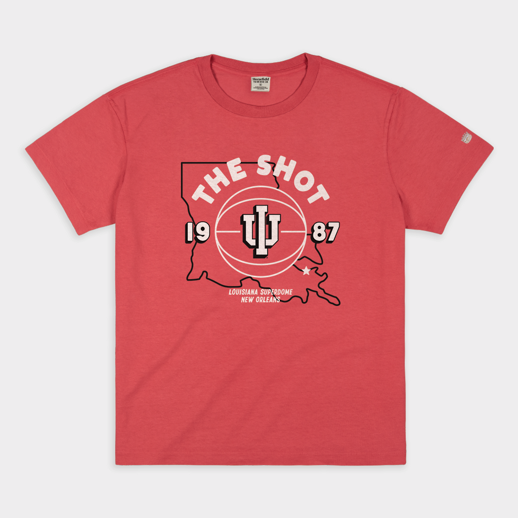 1987 Vintage IU Basketball National Champs Heavyweight Tee Hoodie, Sweatshirt | CoreVibeTees.com (Image 1)