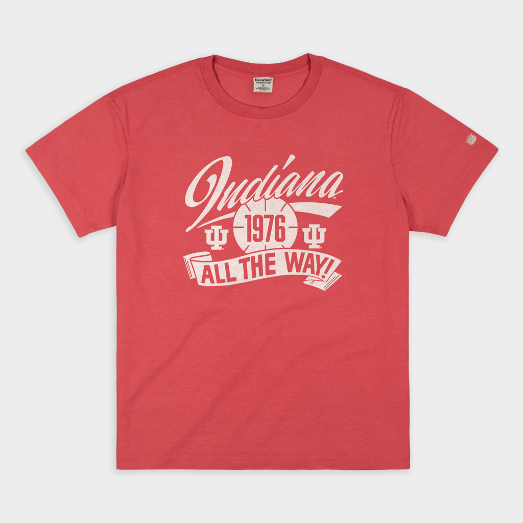 Indiana "All The Way!" Vintage Heavyweight Tee Hoodie, Sweatshirt | CoreVibeTees.com (Image 1)