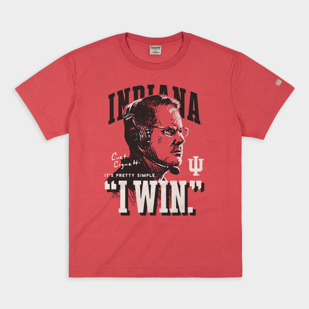 IU Football Curt Cignetti "I Win" Vintage Heavyweight Tee Style001 Hoodie, Sweatshirt | CoreVibeTees.com (Image 1)