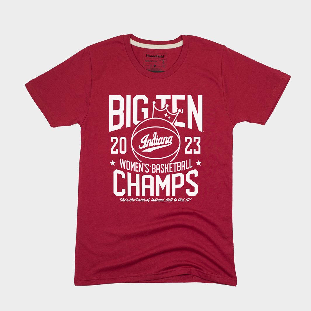 IU WBB 2023 B1G Champs Women's Tee Hoodie, Sweatshirt | CoreVibeTees.com