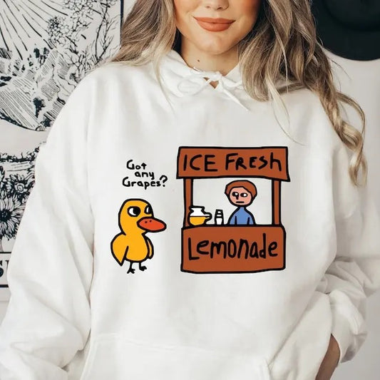 Ice Fresh Lemonade Got Any Grapes Duck Funny Gift Hoodıe,Trendy Shirts,Funny Duck ,Cute Gifts for Friends,Silly Goose Shirt,Got Any Grape
