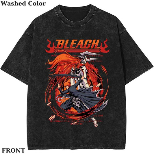 Ichigo Kurosaki Sosuke Acid Aizen Vintage Graphic Tee, Anime Bleach Shirt, vintage clothing, Womenswear Cotton Top Streetwear Shortsleeve Gamis