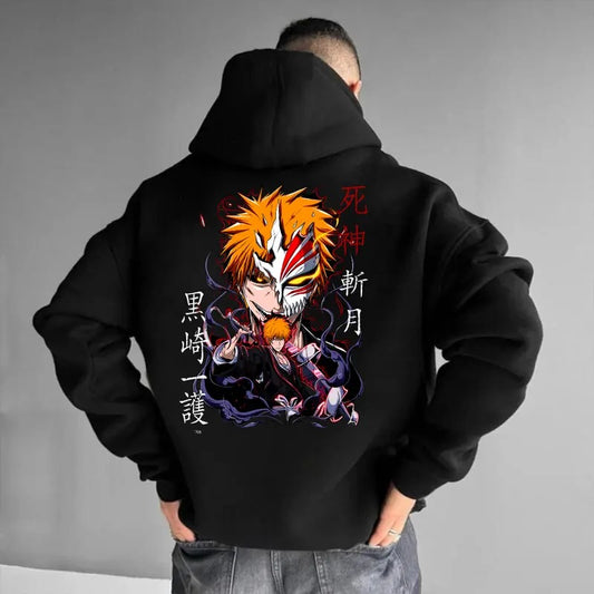 Ichigo X Hollow - Bleach 2Side Hoodie, Anime Hoodies Sweatshirt Unisex Clothes Men Women Cotton Menswear
