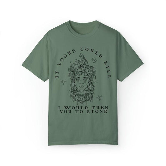 If Looks Could Kill Medusa Shirt Greek Goddess Greek Mythology T-Shirt Medusa Costume Bookish Merch Greek Apparel Dark Academia
